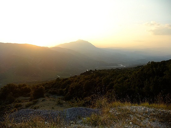 mooie zonsondergang bij Krapsi, Griekenland