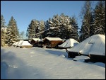 traditionele huisjes van de Sami